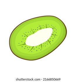 Sweet kiwi vegan fruit vector flat isolated illustration. Tasty summer fruits element. Kiwi taste. Colorful flat style cartoon food. Eco food. Vegetarian sweet fruit