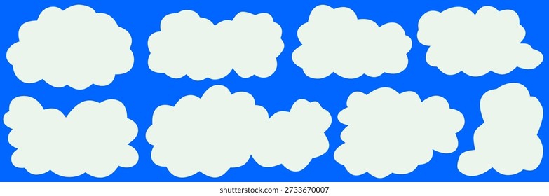 Marco de nube de etiqueta dulce con curvas esponjosas, forma simple para el habla, etiqueta de nube suave y vibración de forma esponjosa.
