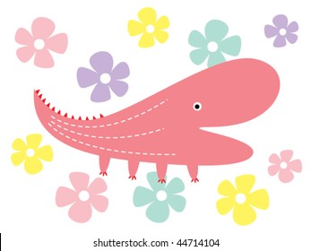 sweet lady crocodile in spring