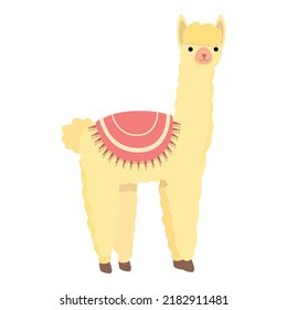 Sweet lama icon cartoon vector. Cute animal. Sticker clipart