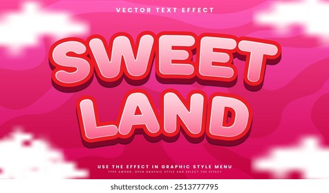 Sweet Land bearbeitbaren Text Effekt niedlichen Cartoon Style-Vorlage