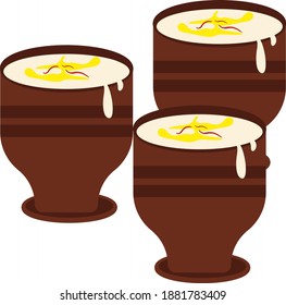 Dulce lassi , ilustración, vector sobre fondo blanco.