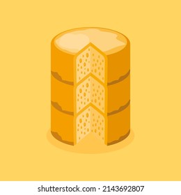 Sweet Layer Cake Food Vector