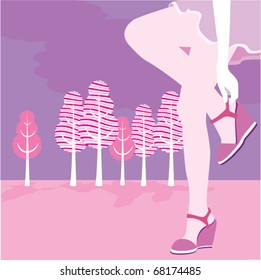 Sweet legs in landscape