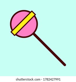 sweet lemon Lollipop vector icon. Chupa Chups on white background