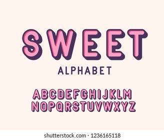 Sweet Lettering Alphabet Vector Font Stock Vector (Royalty Free ...