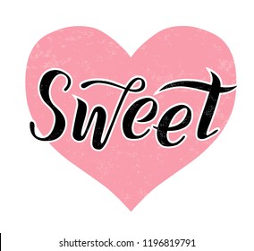 Sweet Lettering Text On White Textured Stock Vector (Royalty Free ...