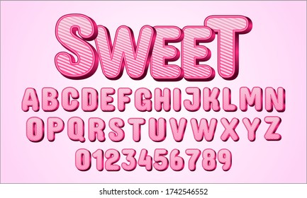 Estilo de texto con letras dulces para el título del afiche, texto promocional y texto del logotipo.