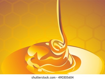 sweet, liquid honey.vector illustration.