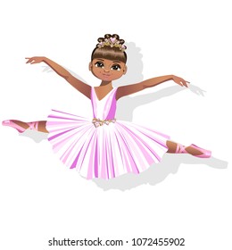 A sweet little ballerina in a shiny dress. Vector illustration