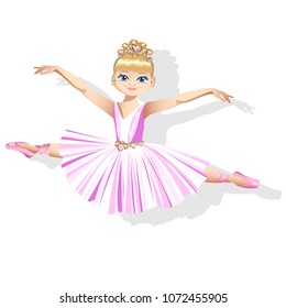 A sweet little ballerina in a shiny dress. Vector illustration