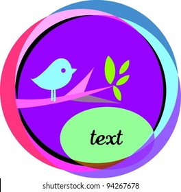 sweet little bird sticker label design with speech bubble vector image