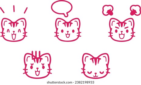 Sweet little cat icon set. eps