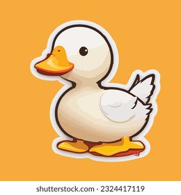 Sweet little duck sticker standing