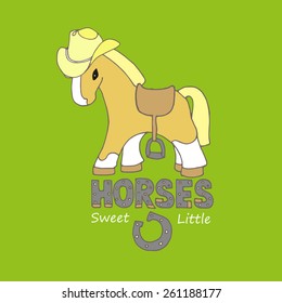 Sweet Little Horses, pony toy design for girls or boys, vector design