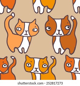 Sweet Little Kitten, seamless pattern, vector design