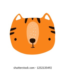 Sweet little tiger. Kids graphic. Vector hand drawn illustration.