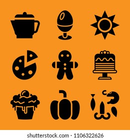 sweet, lobster, stainless, ice, icing and glare icon vector set. Flat vector design with filled icons. Designed for web and software interfaces