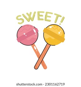 Sweet Lolipop doodle filled outline vector icon. EPS 10 file