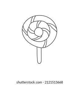 Sweet Lollipop Candy Birthday Decoration Hand Drawn Illustration