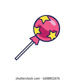 sweet lollipop confetti isolated icon vector illustration design