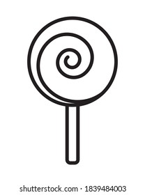 sweet lollipop halloween line style icon vector illustration design