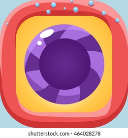 Sweet  lollipop icon vector for computer game user interface
