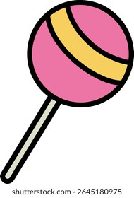 ilustração vetor ícone pirulito doce.