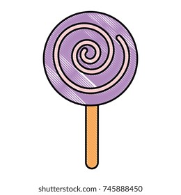 sweet lollipop isolated icon