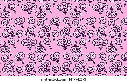 Sweet lollipop pattern wallpaper background vector EPS10