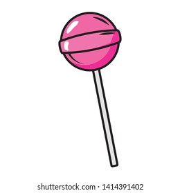 sweet lollipop pop art element vector illustration