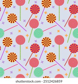 Sweet lollipop seamless pattern background in Halloween celebration