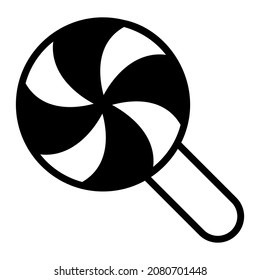 sweet, lollipop vector black filled outline icon.