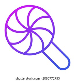 icono de contorno vectorial dulce, lollipop.