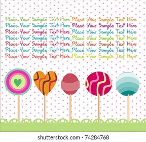 sweet lollipops arranged