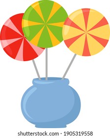 Sweet lollipops, illustration, vector on a white background.