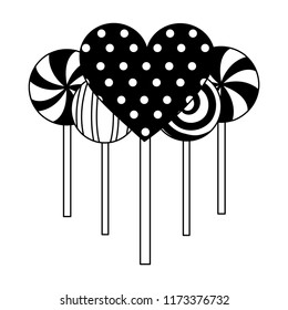 sweet lollipops isolated icon