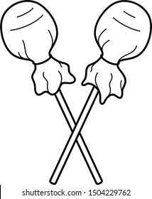 Sweet lollipops. Vector outline icon.