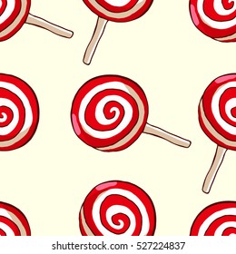 Sweet lollipops vector seamless pattern