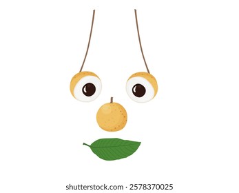 Sweet longan on white background.