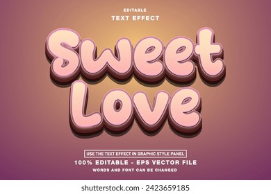 Sweet love 3D editable Text effect for Valentine Day