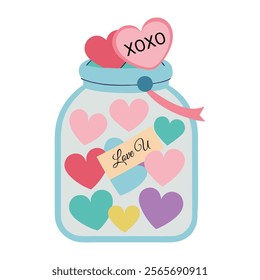 Sweet Love Candy Heart Jar Valentine's Day gift for lovers