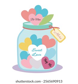 Sweet Love Candy Heart Jar Valentine's Day gift for lovers