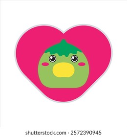 Sweet love Kappa icon vector illustration, fantasy love Kappa design for sticker, mockup, printing. Valentines day theme pattern vector design illustration. 