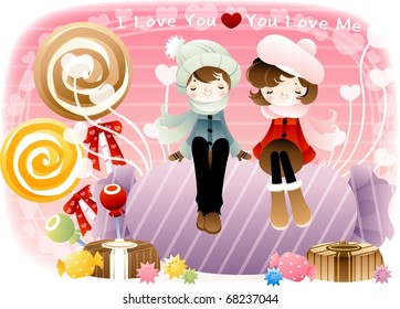 Amor dulce con los amantes de los dulces