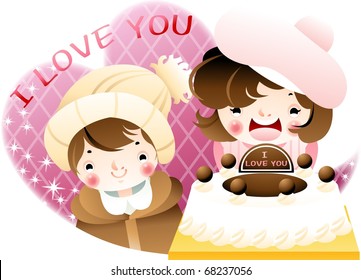 Amor dulce con los amantes de los dulces