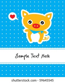sweet love pig greeting