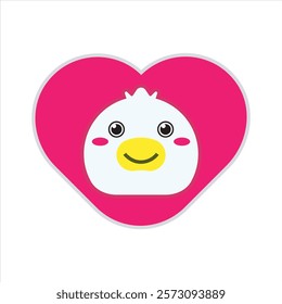 Sweet love pinguin icon vector design illustration. Cute love pinguin vector design for sticker, mockup, printing. Valentines day theme pattern vector design. 