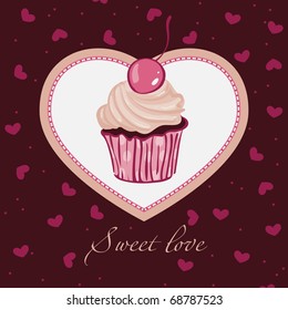 Sweet love. For themes like love, valentine's day, holidays. Vector illustration.