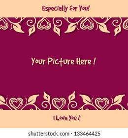 Sweet love vector frame